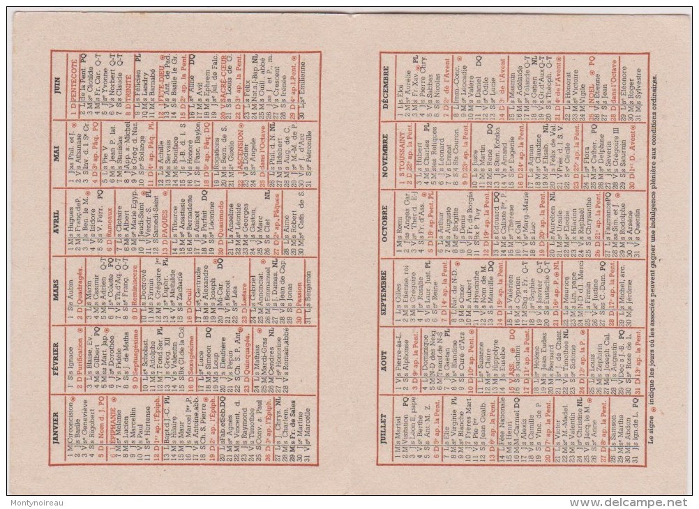 Calendrier :  1941 , Oeuvre De Saint Pierre  Apotre - Petit Format : 1941-60