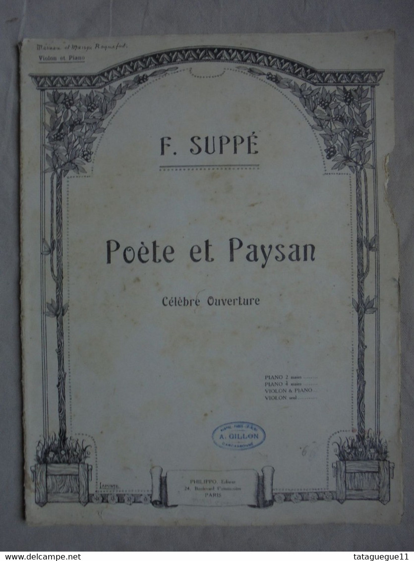 Ancien - Partition Violon & Piano - POETE Et PAYSAN Célèbre Ouverture Par F. SUPPE - Instruments à Clavier