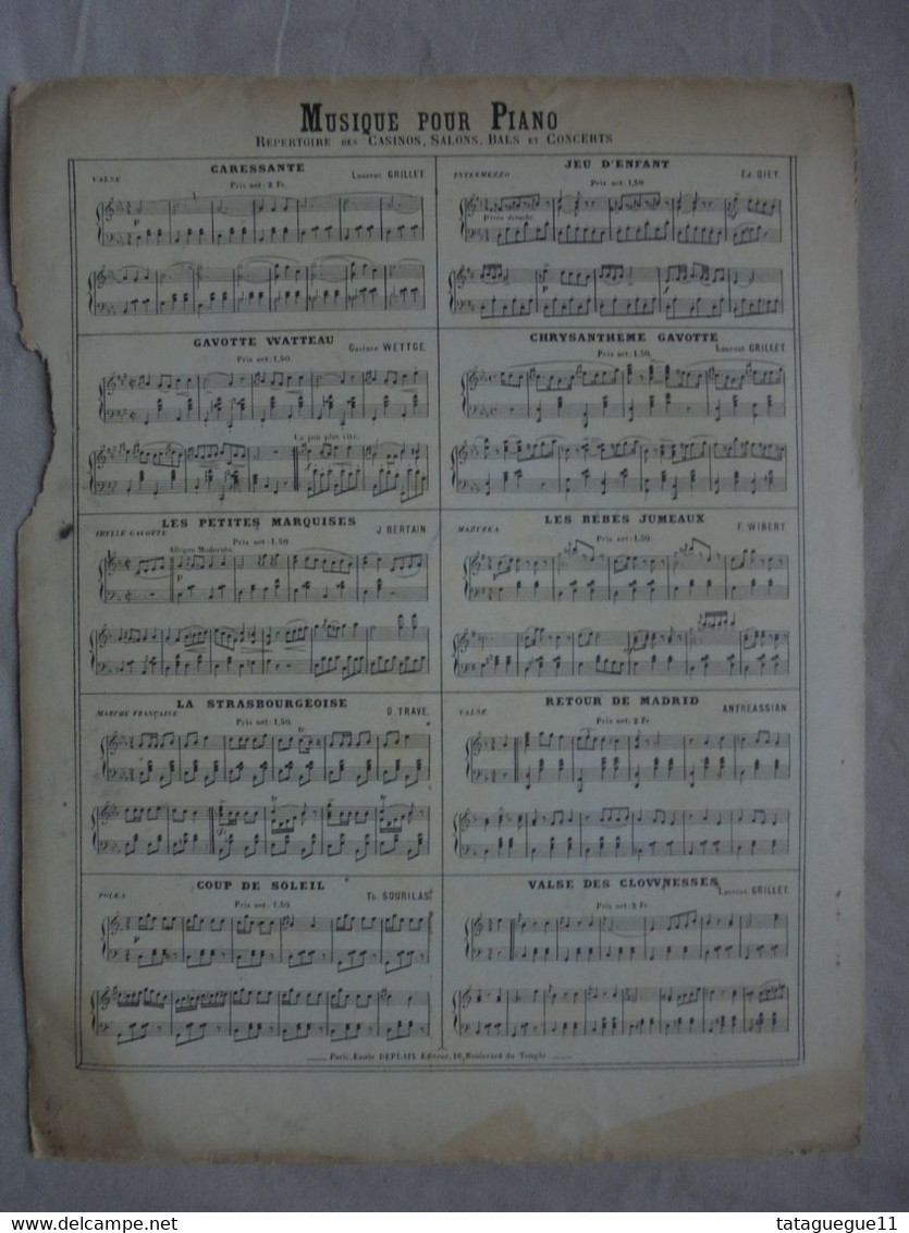 Ancien - Partition violon & piano - CHERCHANT L'OUBLI Rêverie par J. Louis ITHIER