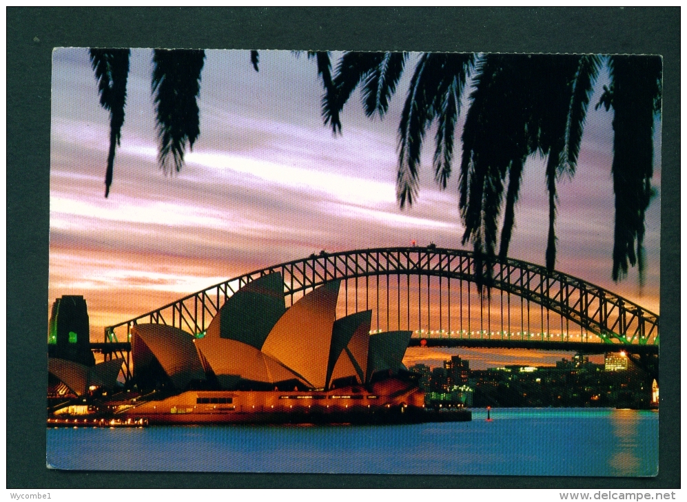 AUSTRALIA  -  Sydney  Opera House And Harbour Bridge At Dusk  Used Postcard As Scans - Sydney