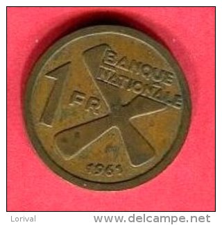 1 FRANC 1961  (km 1)  TB  5 - Zaïre (1971-97)