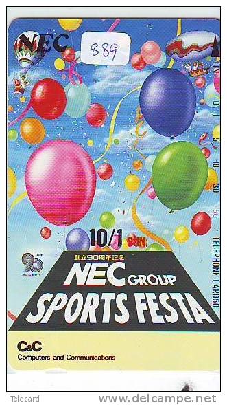Telecarte  JAPON * Sport * MONTGOLFIERE (889) Hot Air Balloon * Ballon * Heißluft * Aerostato  * PHONECARD JAPAN - Sport