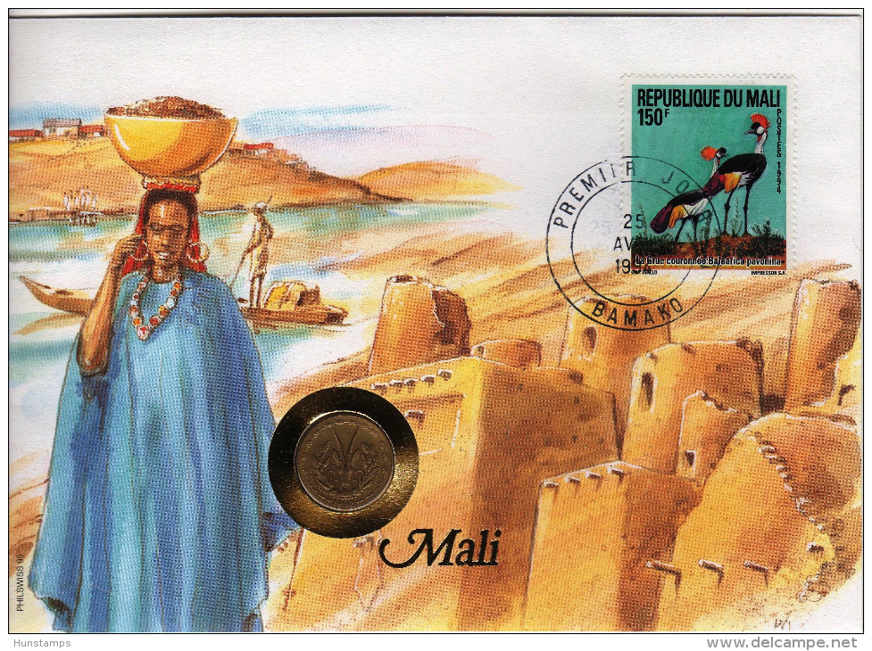 Mali 1994. Animals / Birds Special FDC With Coins !!! - Autres & Non Classés