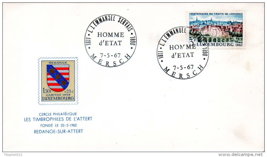 LUXEMBOURG. Enveloppe Commémorative De 1967. L. J. Emmanuel Servais. - Machines à Affranchir (EMA)