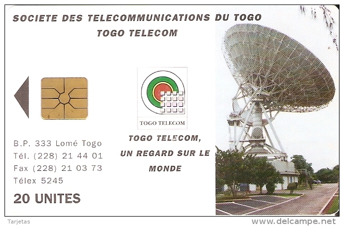 TARJETA DE TOGO DE 20 UNITES DE UNA ANTENA PARABOLICA PARA SATELITES (SATELLITE) - Togo