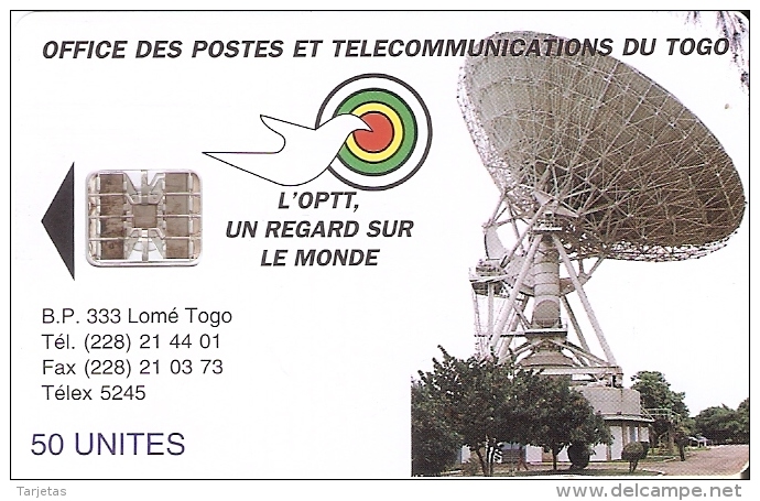 TARJETA DE TOGO DE 50 UNITES DE UNA ANTENA PARABOLICA PARA SATELITES (SATELLITE) - Togo