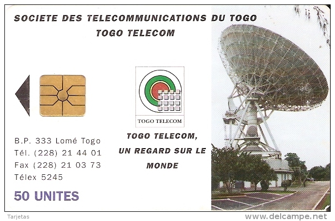 TARJETA DE TOGO DE 50 UNITES DE UNA ANTENA PARABOLICA PARA SATELITES (SATELLITE) - Togo