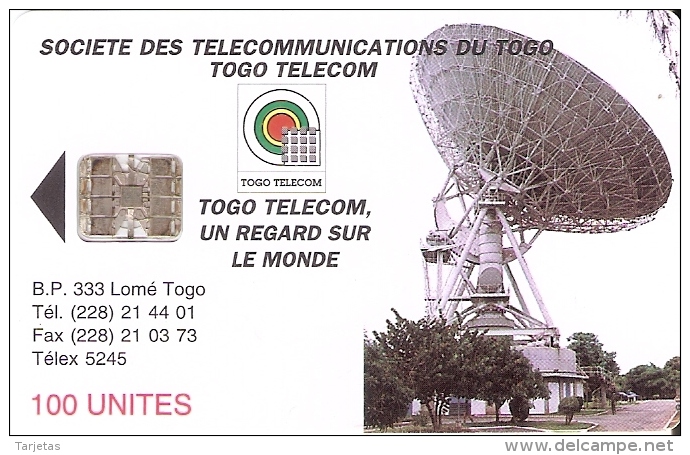 TARJETA DE TOGO DE 100 UNITES DE UNA ANTENA PARABOLICA PARA SATELITES (SATELLITE) - Togo