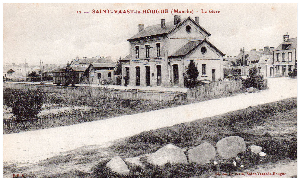 Cpa  50  Saint-vaast-la-hougue....la Gare..wagon.. - Saint Vaast La Hougue