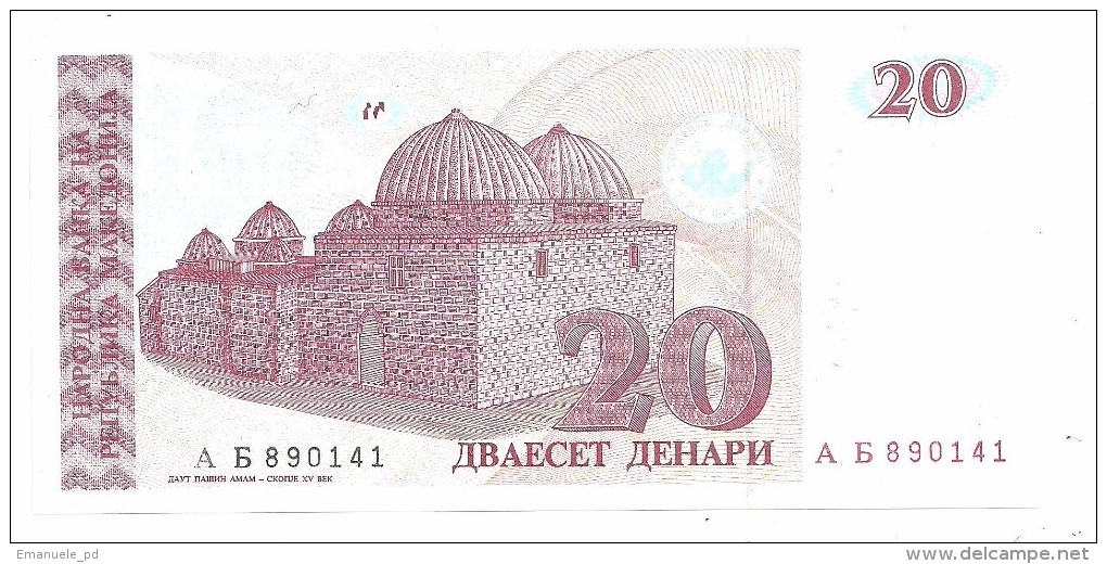 Macedonia 20 Dinara 1993 UNC .S. - Macedonia Del Nord