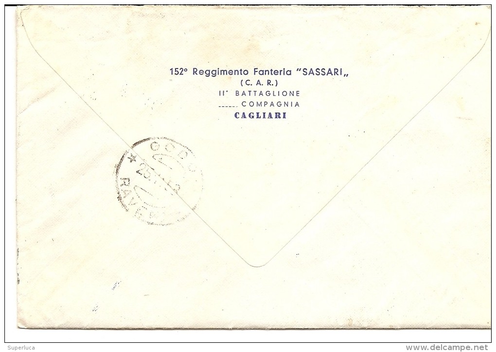 R-152° REGGIMENTO FANTERIA"SASSARI"CAGLIARI-LETTERA INTESTATA - Regimente