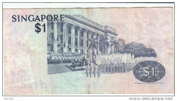 Singapore #9, 1 Dollar 1976 Banknote Money Currency - Singapur