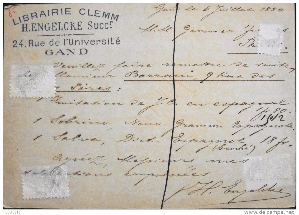 BELGIQUE - Carte Postale - Entier Postal  - Gand Le 07.07.1880 - Cartes Postales 1871-1909