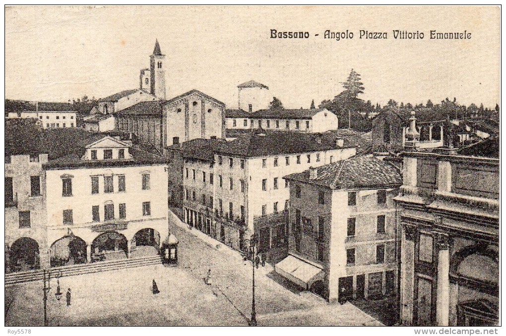 Veneto-vicenza-bassano Veduta Piazza Vittorio Emanuele Primi 900 - Altri & Non Classificati