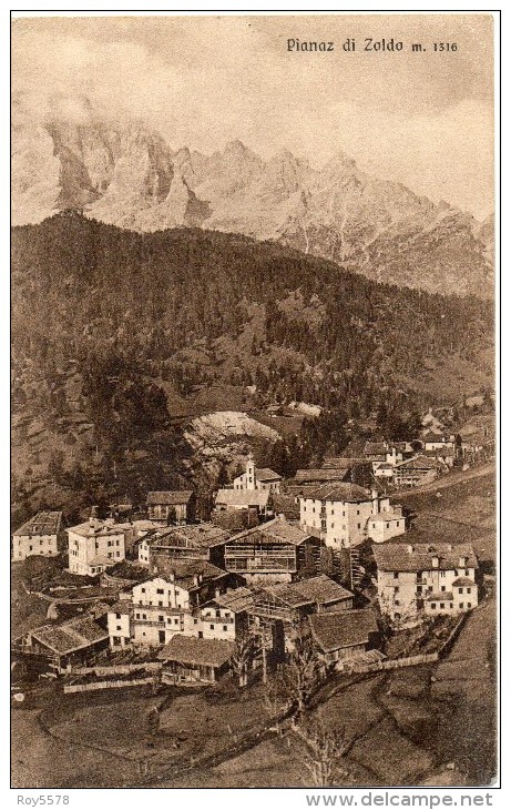 Veneto-belluno-pianaz Di Zoldo Veduta Panorama Pianaz (picc.-b.n.-v.gg.-s.fr.) - Altri & Non Classificati