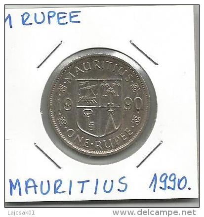 B3 Mauritius 1 Rupee 1990. - Mauritius