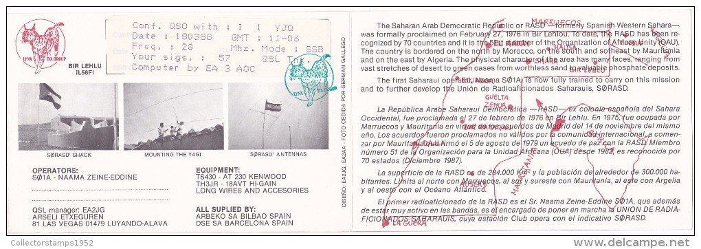 6213A  REPUBLICA ARABE SAGARAUI DEMOCRATICA RASD,DOUBLE POSTCARD. - United Arab Emirates