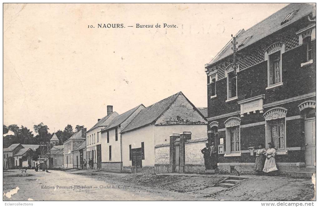 Naours     80     Bureau De Poste  (pli) - Naours