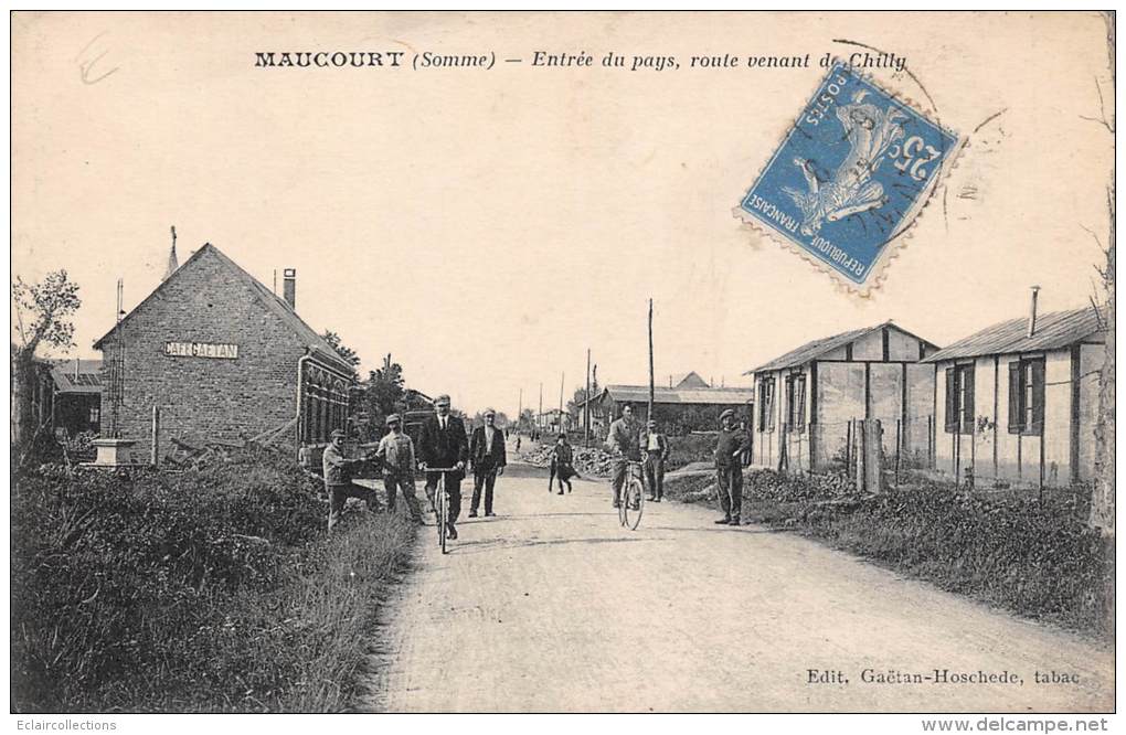 Maucourt    80     Entrée Village Coté Chilly .  Café Gaetan - Other & Unclassified