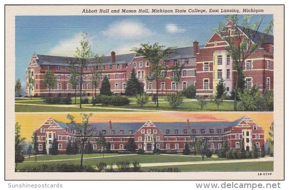 Abbott Hall And Mason Hall Michigan State College East Lansing Michigan - Lansing