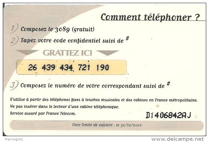 CODCARTE-FRANCE TELECOM-100FFCHAMPS De LAVANDE-V° N°  COLLES- GRATTE--TBE LUXE- - Tickets FT