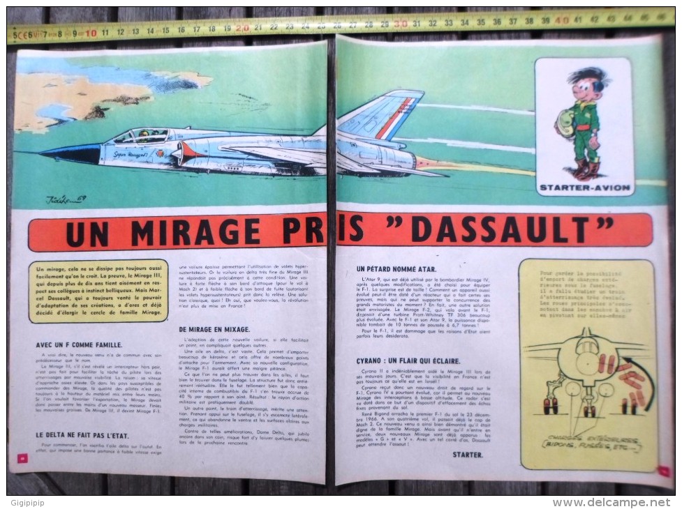 PUB PUBLICITE AVION UN MIRAGE PRIS DASSAULT ILLUSTREE PAR JIDEHEM - Matériel Et Accessoires