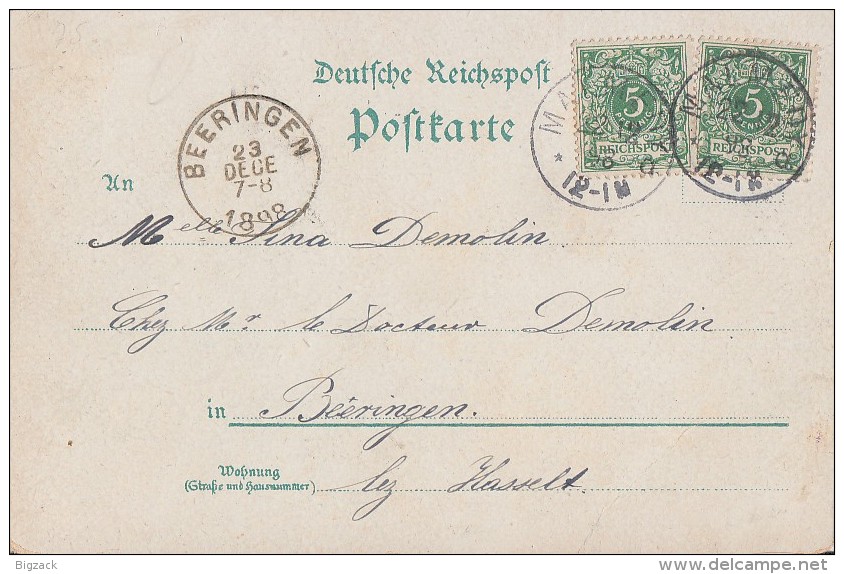 Litho Gruss Aus Arenberg Gelaufen 22.12.1898 - Sonstige & Ohne Zuordnung