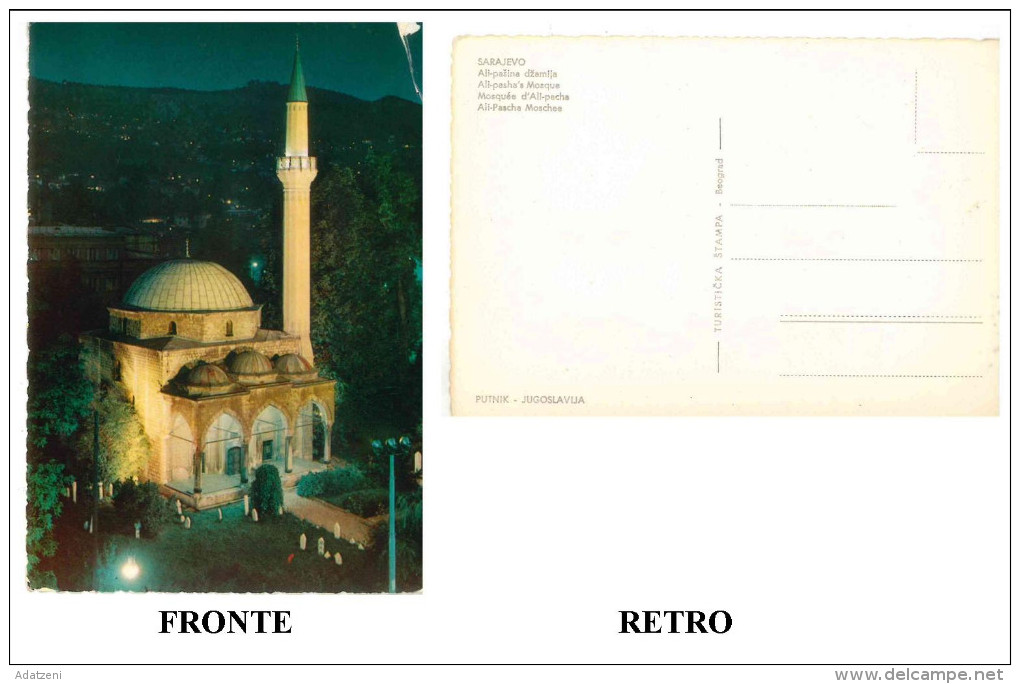 CARTOLINA COLORI BOSNIA – SARAJEVO – MOSCHEA ALI-PASCHA NON VIAGGIATA  CONDIZIONI BUONE PICCOLO TAGLIA IN ALTO A DESTRA - Bosnie-Herzegovine