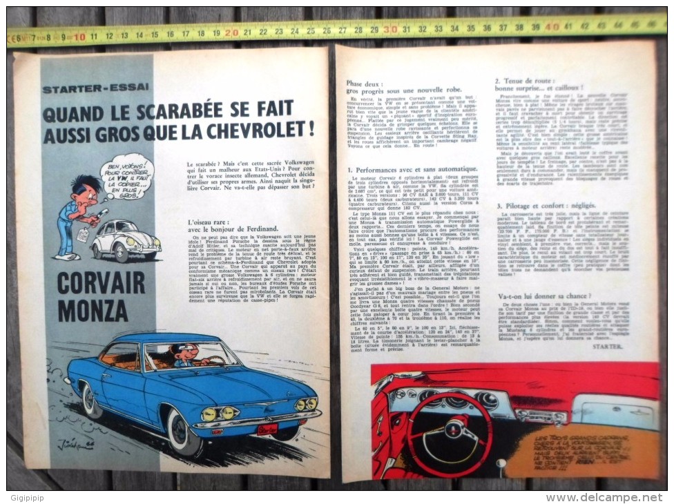 PUB PUBLICITE AUTO ILLUSTREE PAR JIDEHEM CORVAIR MONZA - Materiaal En Toebehoren