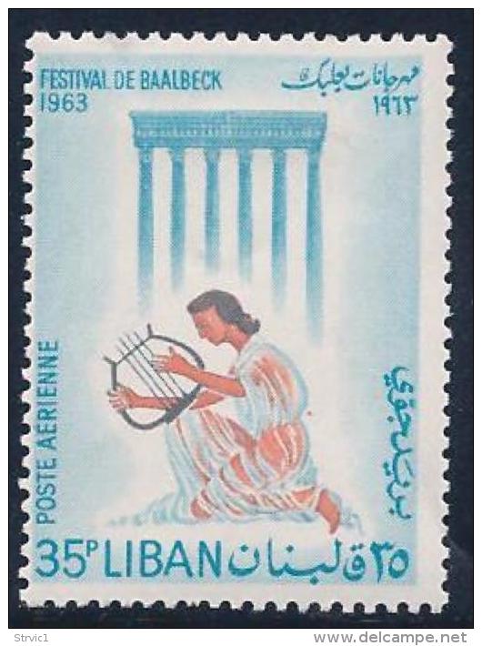 Lebanon, Scott # C380 Mint Hinged Baalbeck Festival, 1963, Small Thin - Líbano