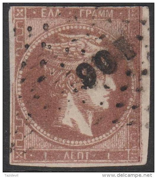 GREECE - 1862 1 L Hermes. Scott 16. Used - Used Stamps