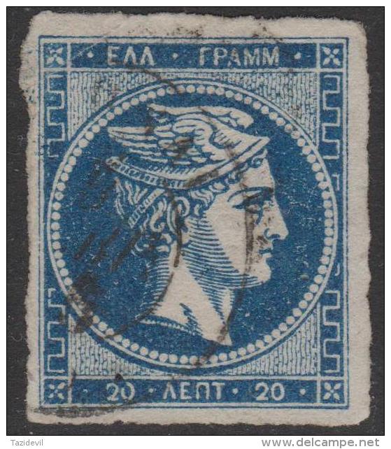 GREECE - 1862 20 L   Hermes. Scott 20. Used - Used Stamps