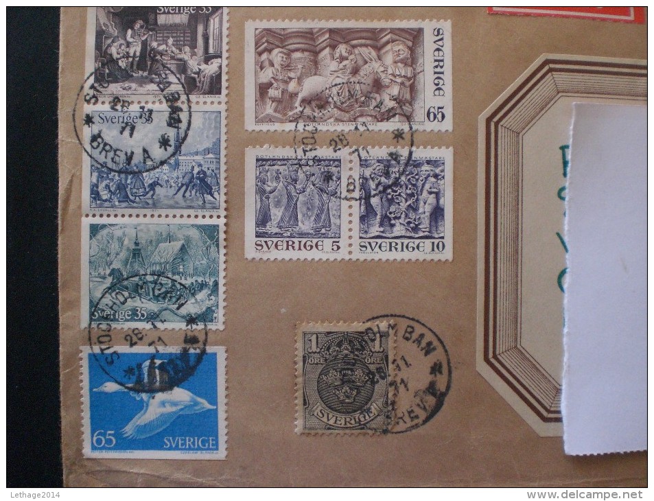 COVERS SVEZIA 4 LETTERE VIAGGIATE BELLISSIME AFFRANCATURE !!!