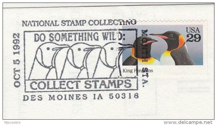 1993 Des Moines USA Bird  PENGUIN EVENT Pmk COVER  Illus CROCODILE  LABEL Birds Stamps - Penguins