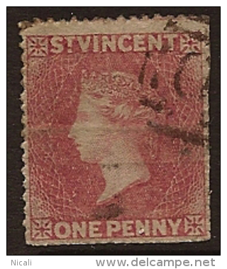 ST VINCENT 1861 1d Rose-red P15 QV SG 1 WS11 - St.Vincent (...-1979)