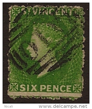 ST VINCENT 1862 6d Deep Green P11 QV SG 7 WS12 - St.Vincent (...-1979)