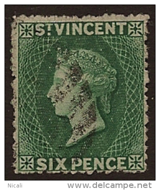 ST VINCENT 1871 6d Deep Green P15 QV SG 16 WS16 - St.Vincent (...-1979)