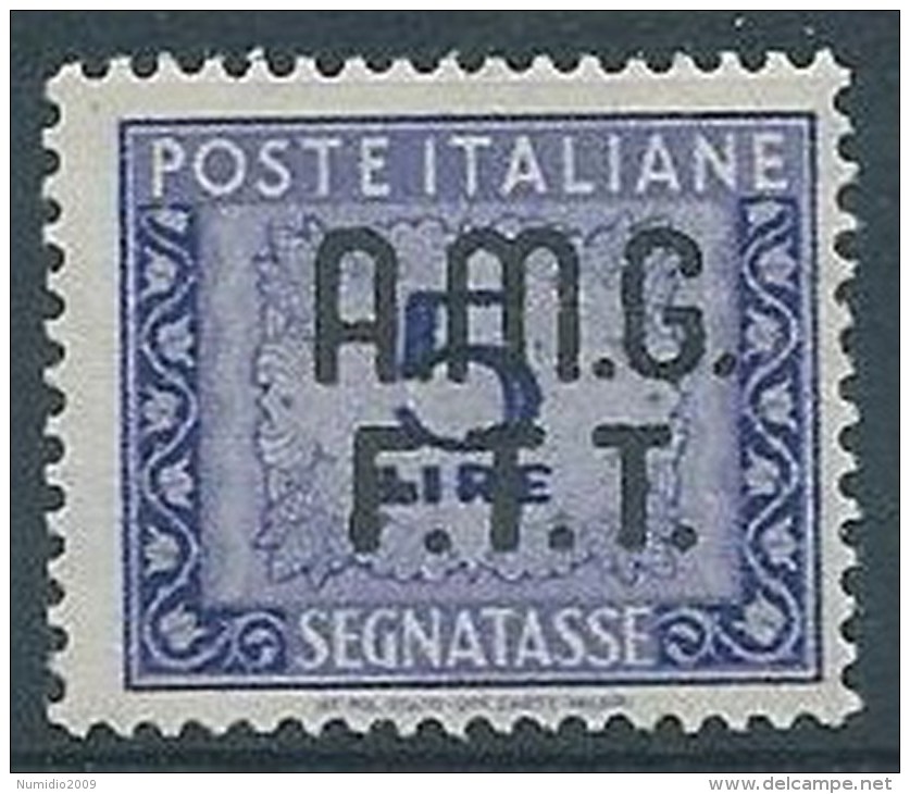 1947-49 TRIESTE A SEGNATASSE 2 RIGHE 5 LIRE MNH ** - W176 - Taxe