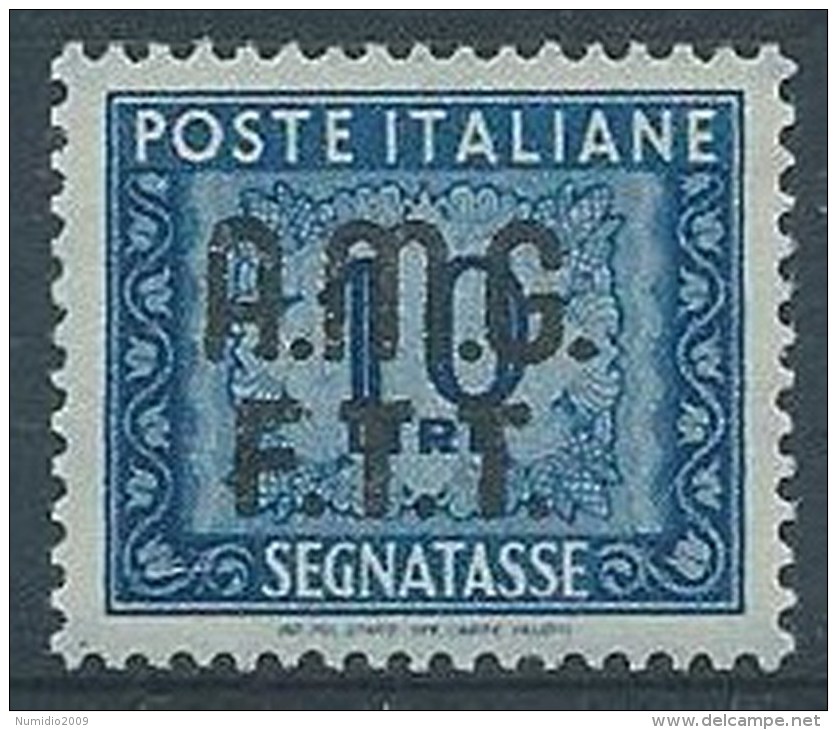 1947-49 TRIESTE A SEGNATASSE 2 RIGHE 10 LIRE LUSSO MNH ** - W176 - Strafport