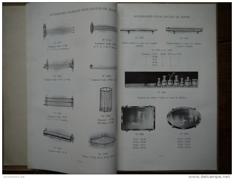 Catalogue Compagnie Anglaise The Paris Earthenware, Crystal And Hardware, Appareils Sanitaires, Lavabo, Bidets - Matériel Et Accessoires