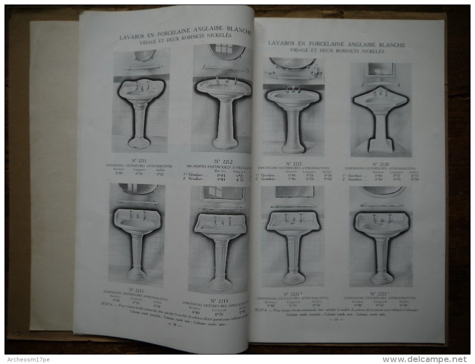 Catalogue Compagnie Anglaise The Paris Earthenware, Crystal And Hardware, Appareils Sanitaires, Lavabo, Bidets - Supplies And Equipment