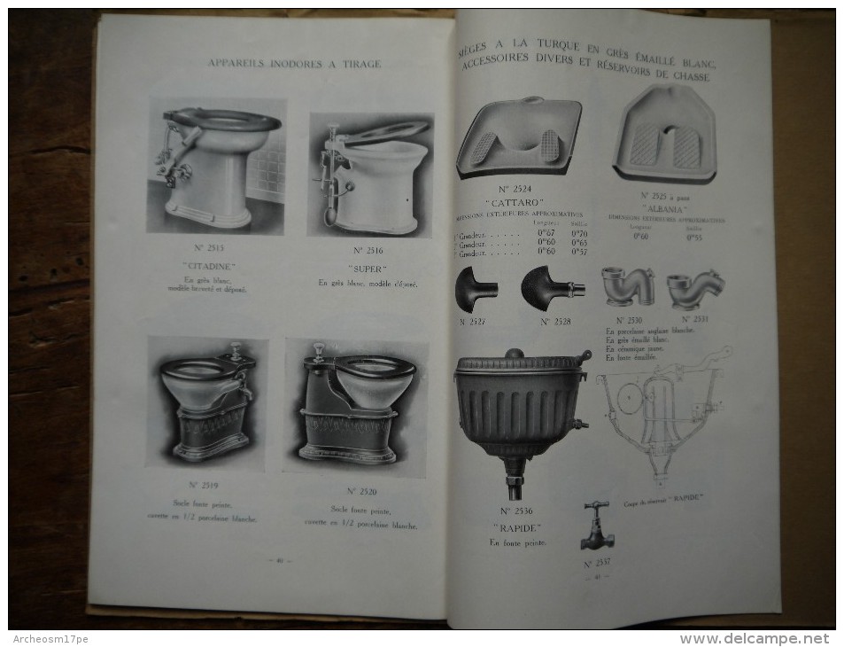 Catalogue compagnie anglaise The Paris Earthenware, Crystal and Hardware, appareils sanitaires, lavabo, bidets