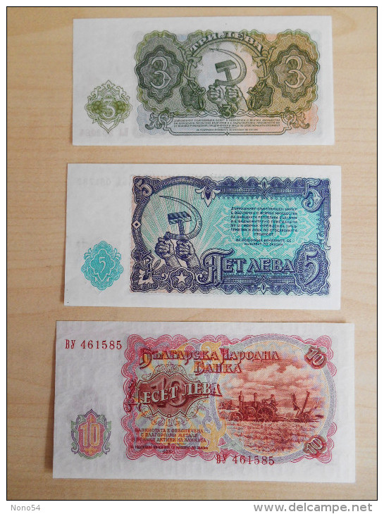 BULGARIE - Billets De 3 Leva, 5 Leva Et 10 Leva. - Bulgarie