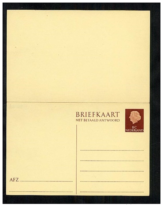 Netherlands 1954 Postal Stationery Reply Postcard Briefkaart Unused (X193) - Postal Stationery