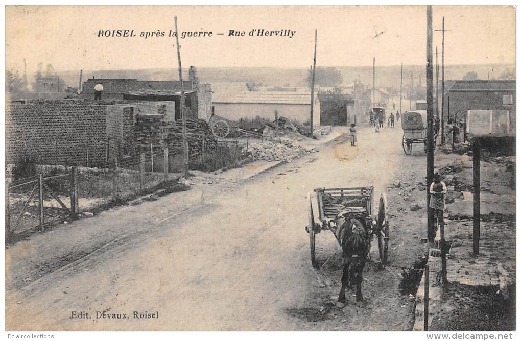 Roisel   80      Guerre 14/18   Rue D'Hervilly - Roisel