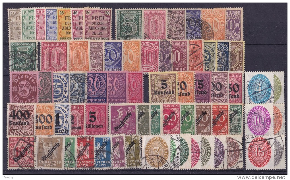 Duitsland - DEUTSCHES REICH - 1903 Tot 1934 - GROOT LOT DIENSTZEGELS - ° - Dienstmarken