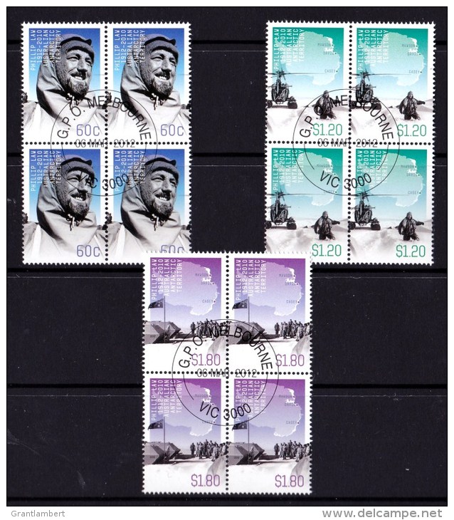Australian Antarctic 2012 Phillip Law Centenary Set As Blocks Of 4 CTO - Used Stamps