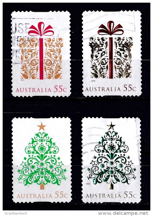 Australia 2013 Christmas 55c Self-adhesives - Normal &amp; Embellished Used - Used Stamps