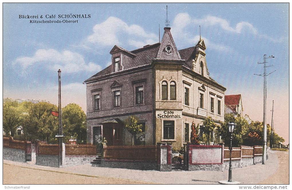 AK Bäckerei Cafe Schönhals Kötzschenbroda Radebeul Bei Niederlössnitz Weinböhla Coswig Niederau Priestewitz Dresden - Radebeul