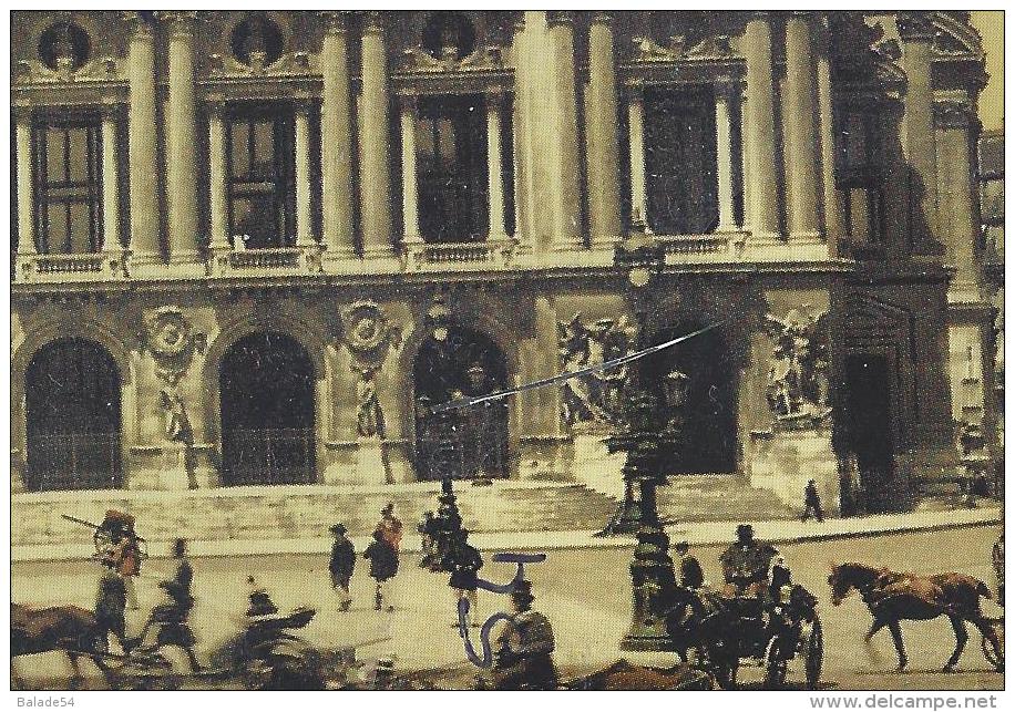 Reproduction D'une Ancienne Vue De PARIS Opéra - Sur Plaque Métal - 20.5 Cm X 14.5 Cm (très Animée -style Carte Postale) - Blechschilder (ab 1960)